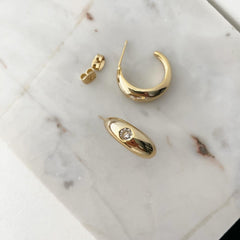 Lone Cubic Hoop Earrings
