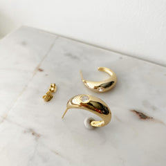 Lone Cubic Hoop Earrings