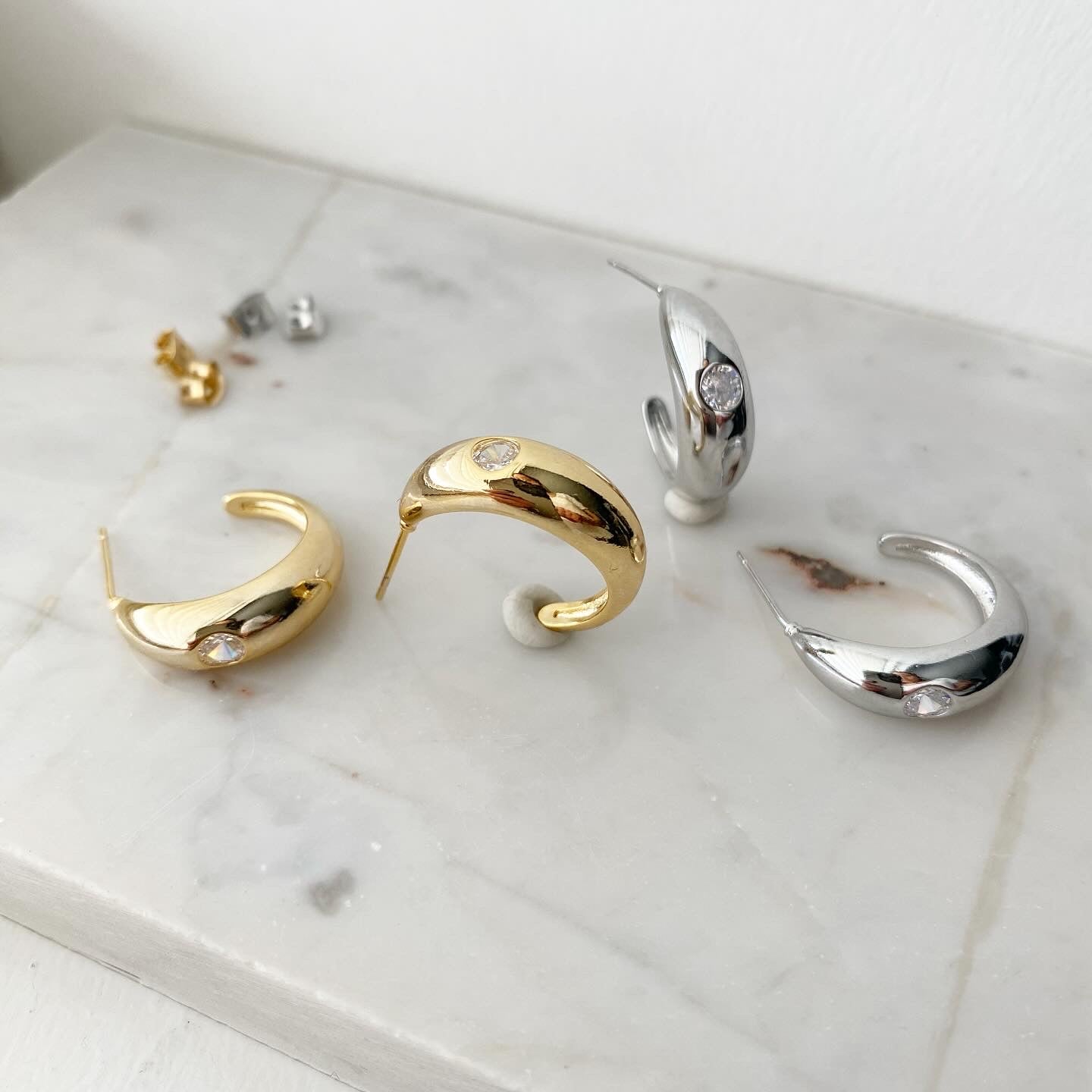 Lone Cubic Hoop Earrings
