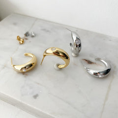 Lone Cubic Hoop Earrings