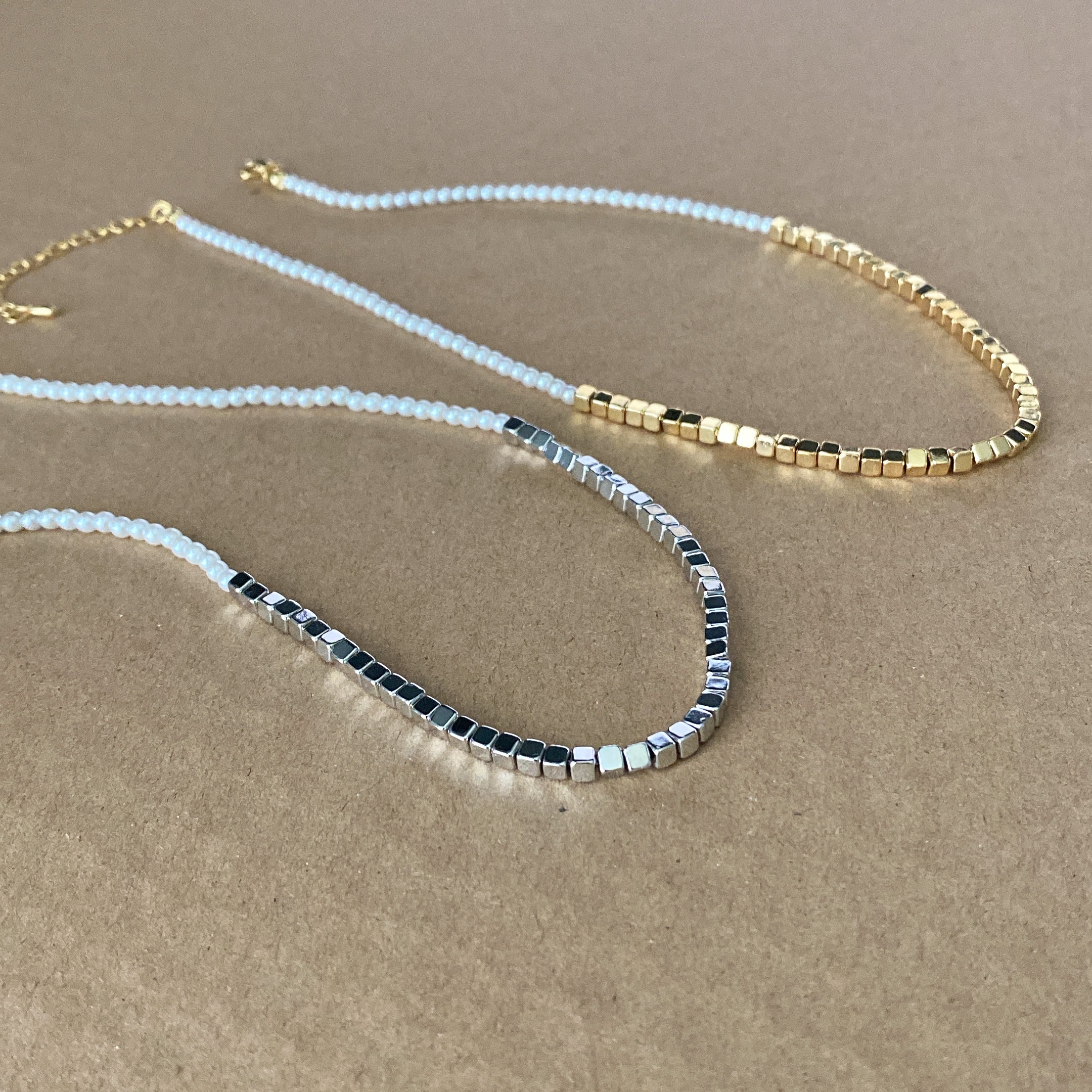 Mishmash Pearl x Cube Necklace