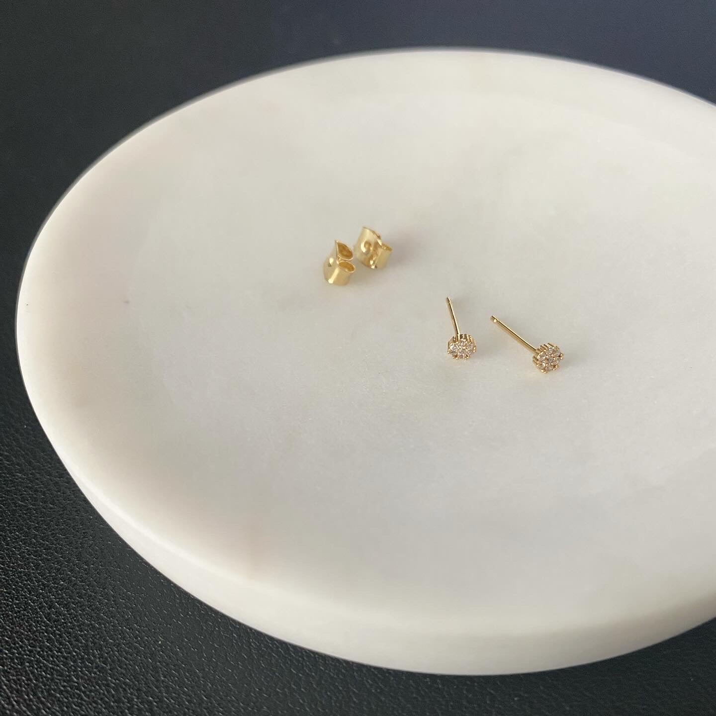 Baby Pavé Disc Earrings