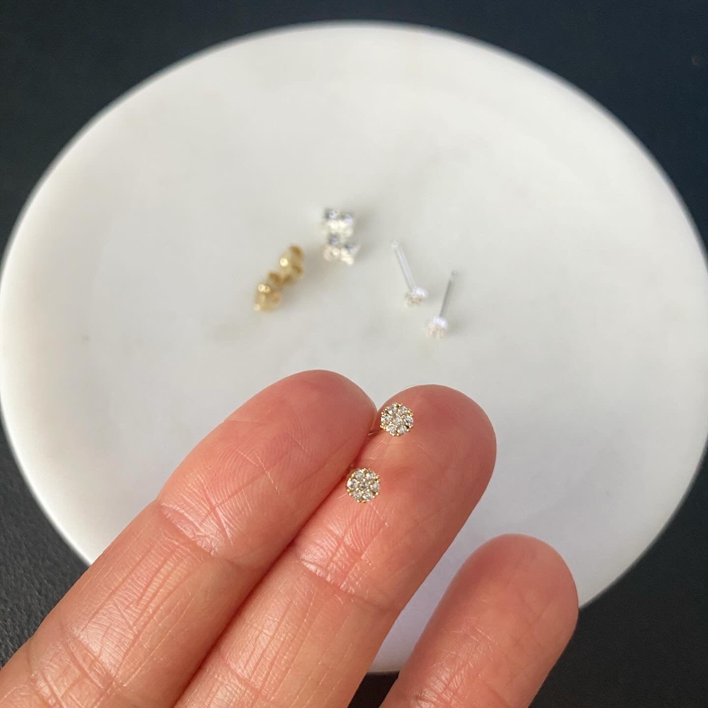 Baby Pavé Disc Earrings