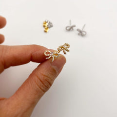 Pavé Bow Earrings