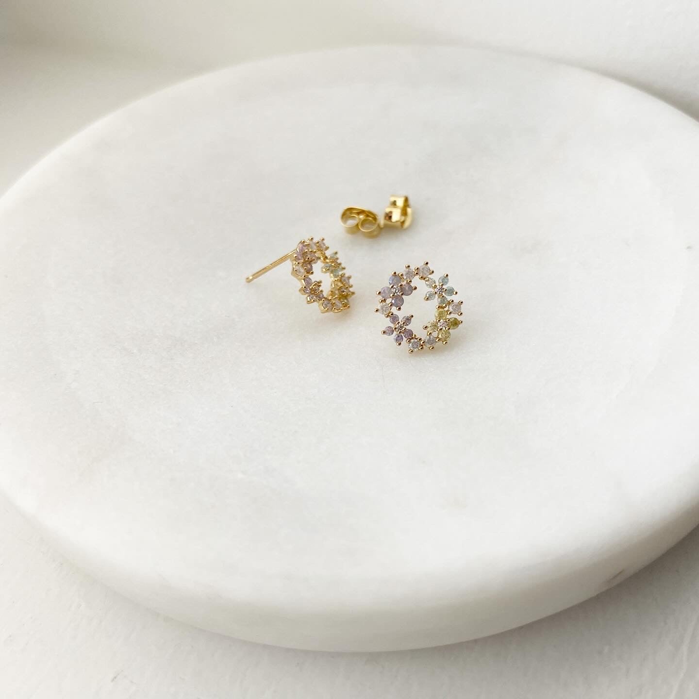 Flower Cluster Loop Earrings