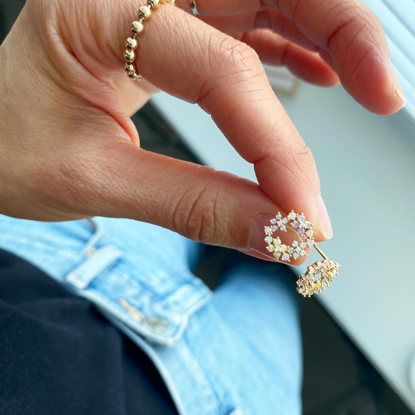 Flower Cluster Loop Earrings