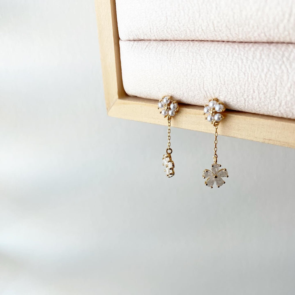Orchid Pearl Drop Earrings
