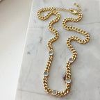 CZ Bezel Station Necklace