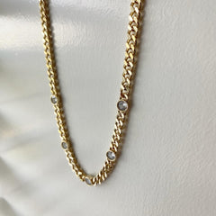 CZ Bezel Station Necklace
