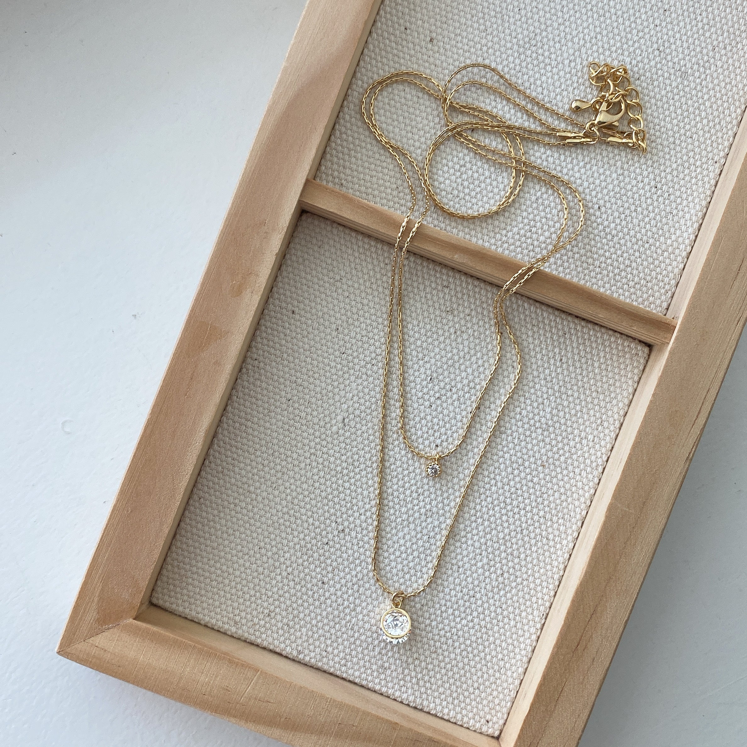 Layered Necklace: Big & Small CZ