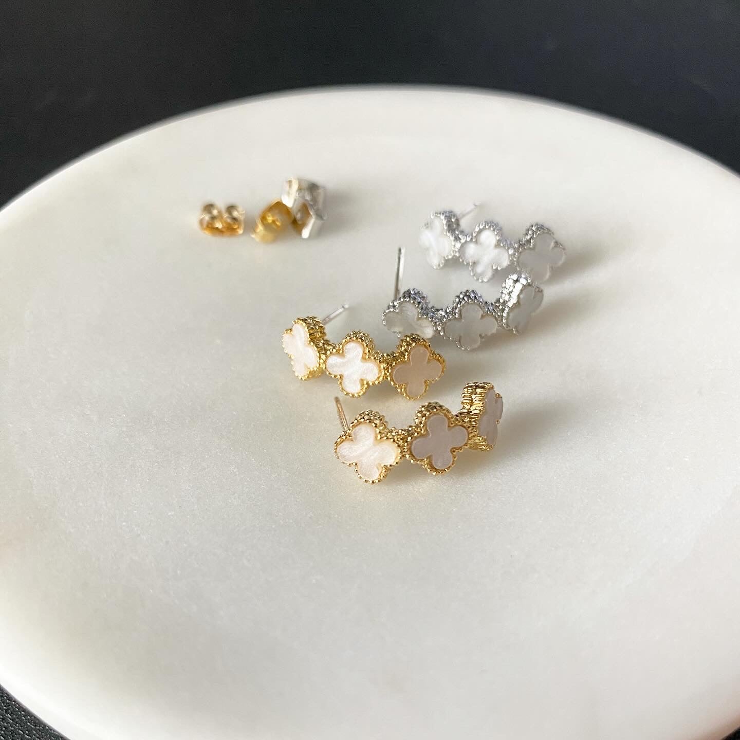 Clover Leaf Triplet Earrings