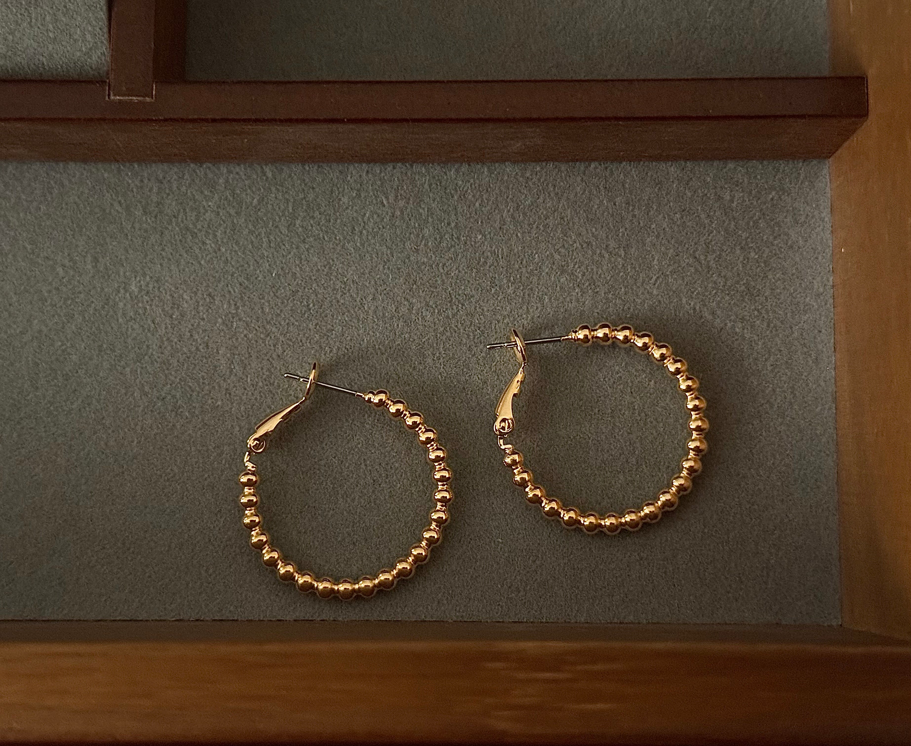 Dotty Beaded Hoop Earrings