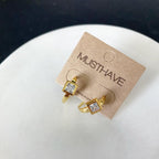 Square Cubic Hoop Earrings