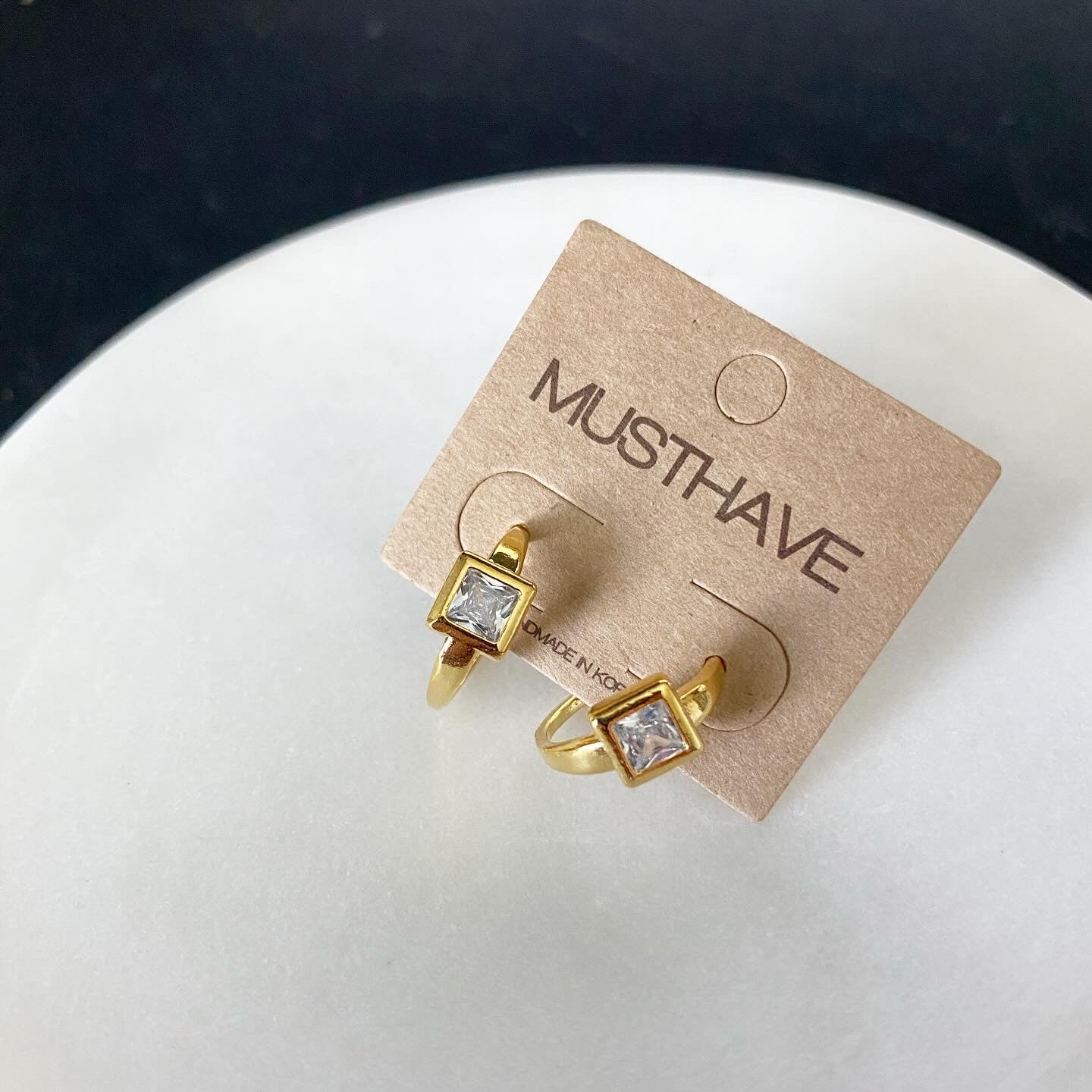 Square Cubic Hoop Earrings