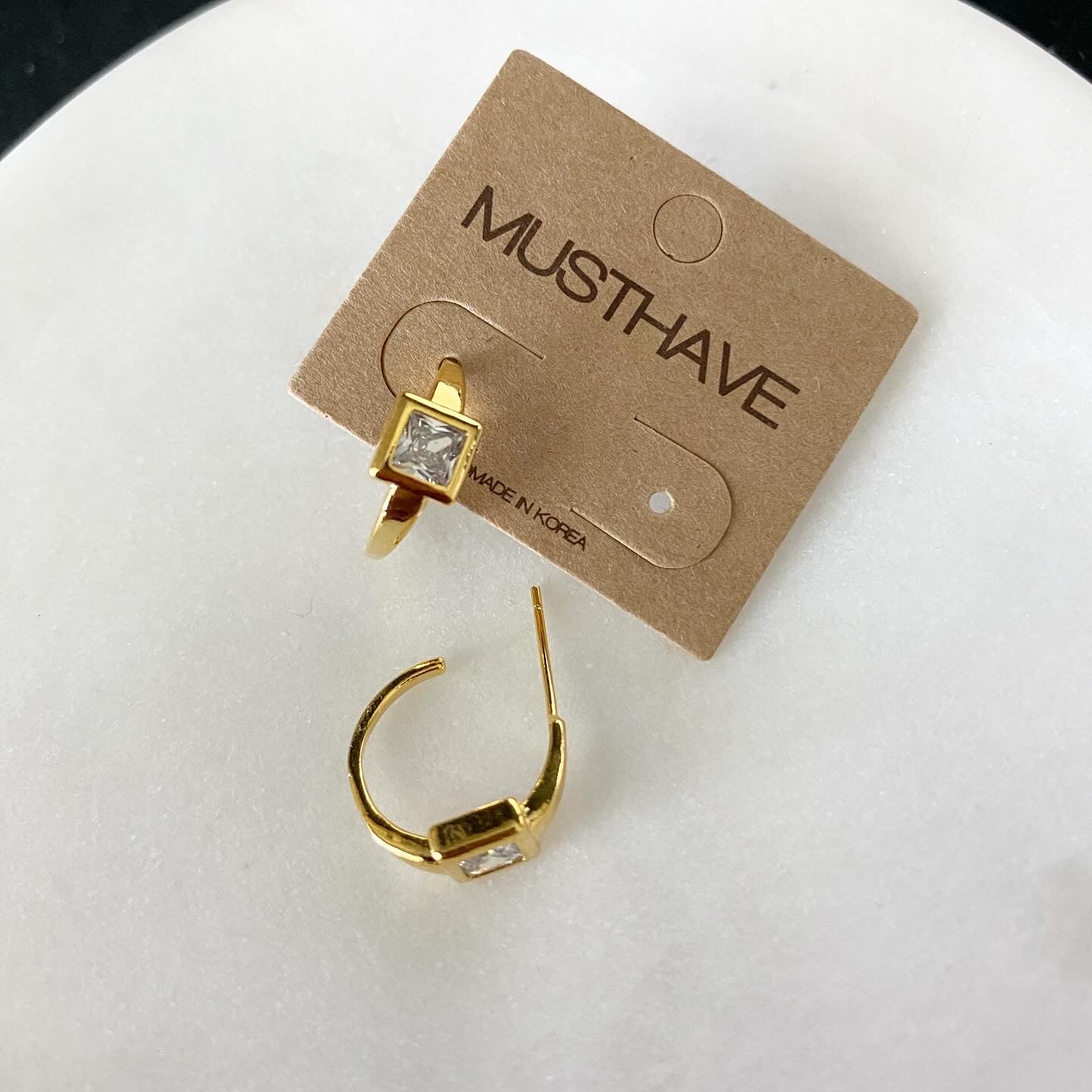 Square Cubic Hoop Earrings