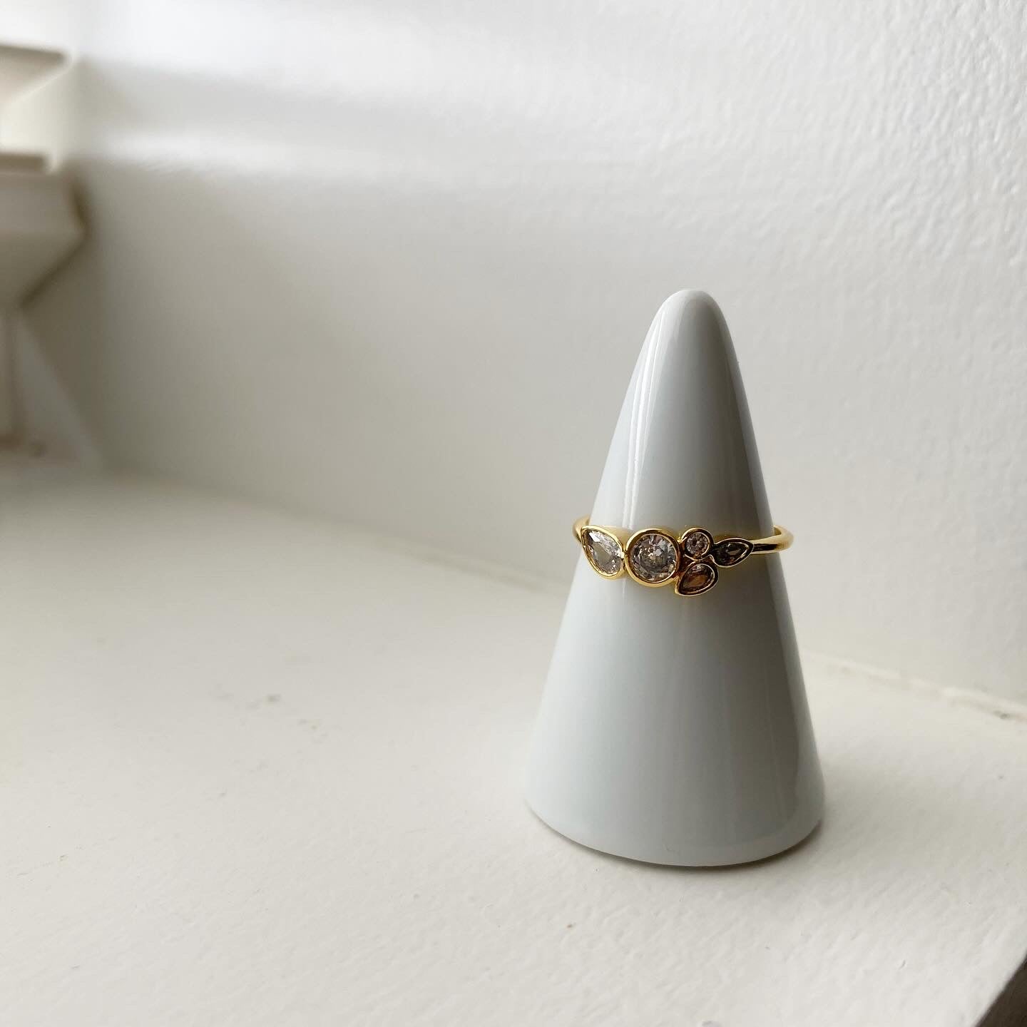 Clear CZ Cluster Ring