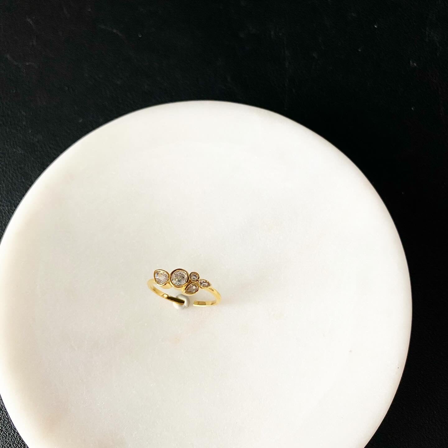Clear CZ Cluster Ring