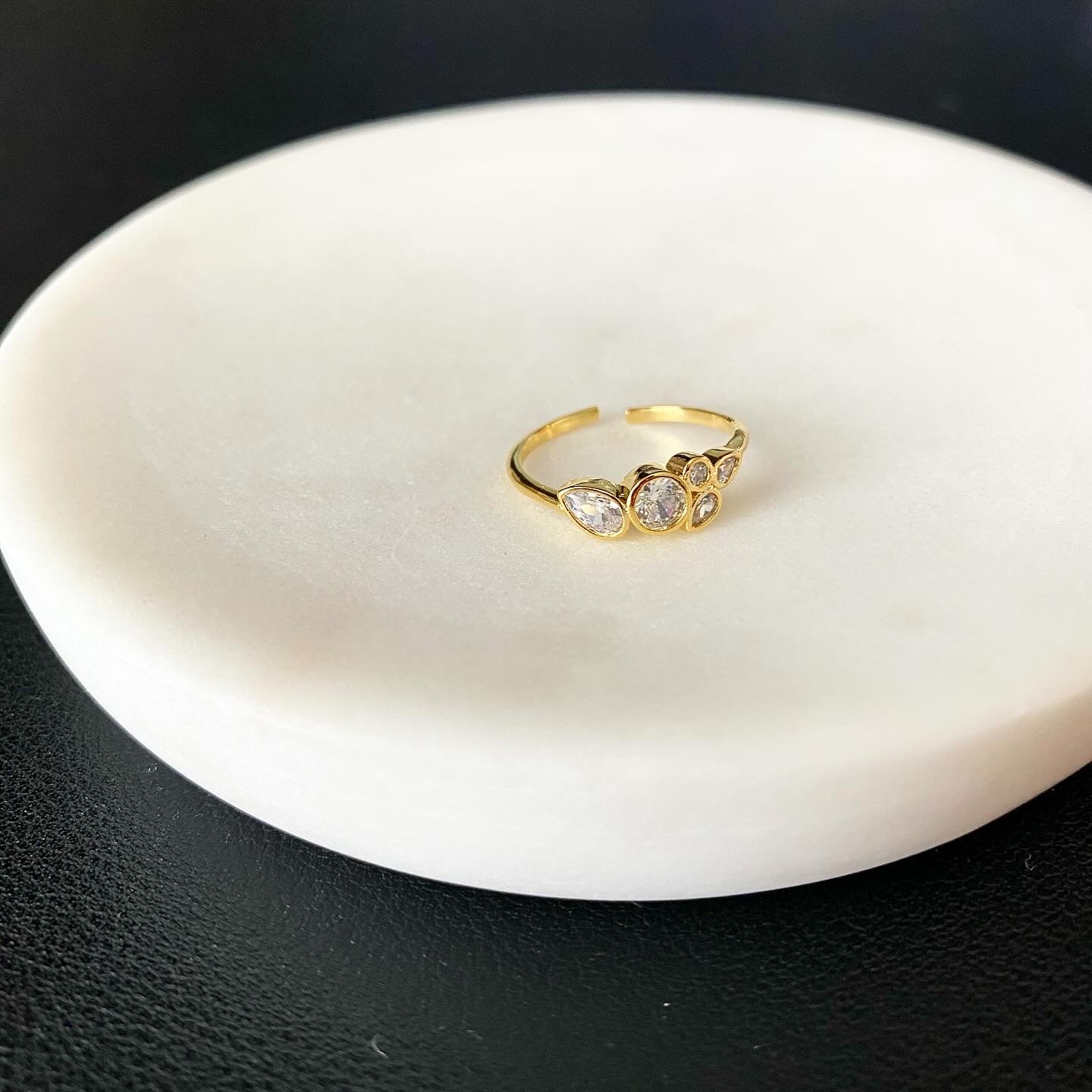 Clear CZ Cluster Ring