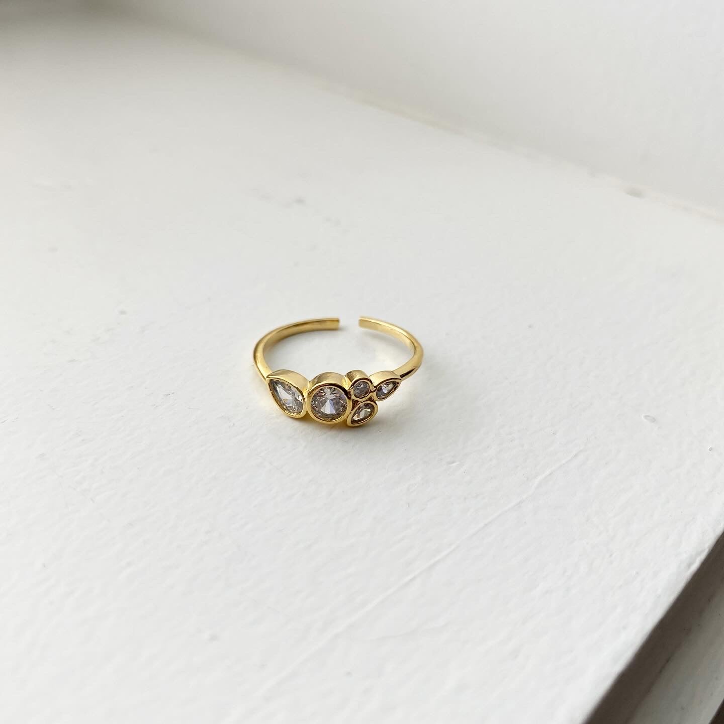 Clear CZ Cluster Ring