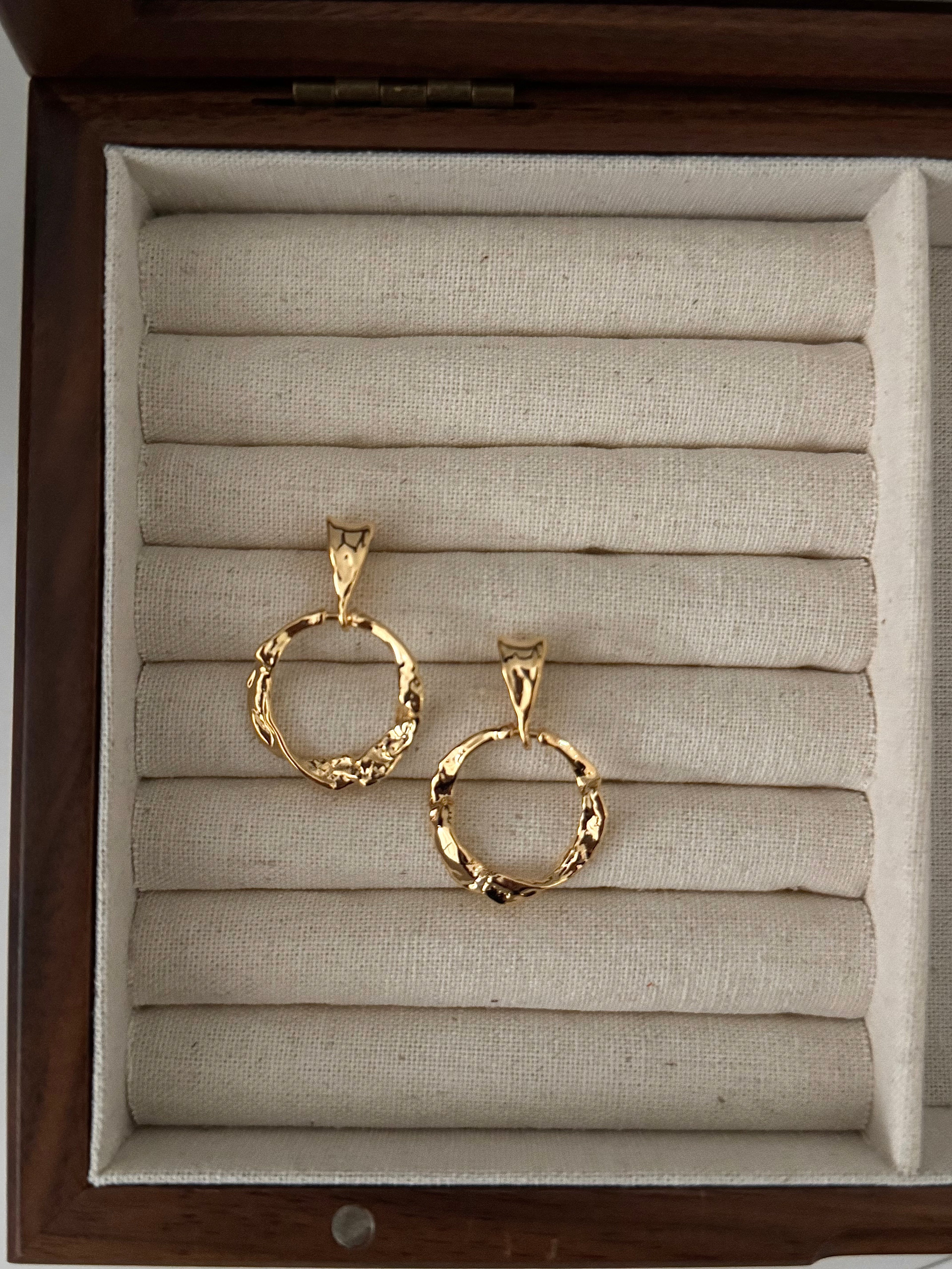 Hammered Door Knocker Earrings
