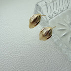 Ribbed Teardrop Hoop Earrings