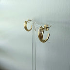 Ribbed Teardrop Hoop Earrings