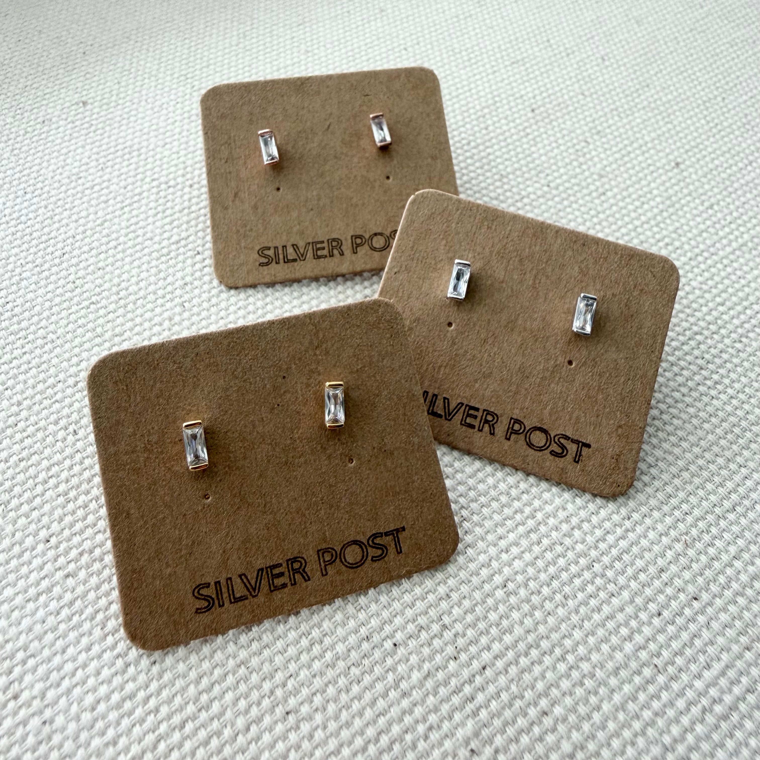 Baguette Cubic Solo Earrings