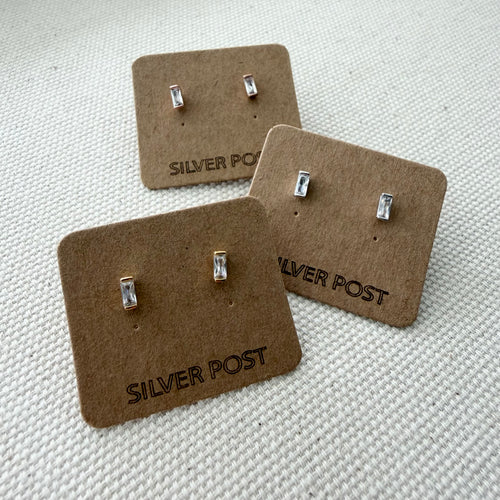 Baguette Cubic Solo Earrings