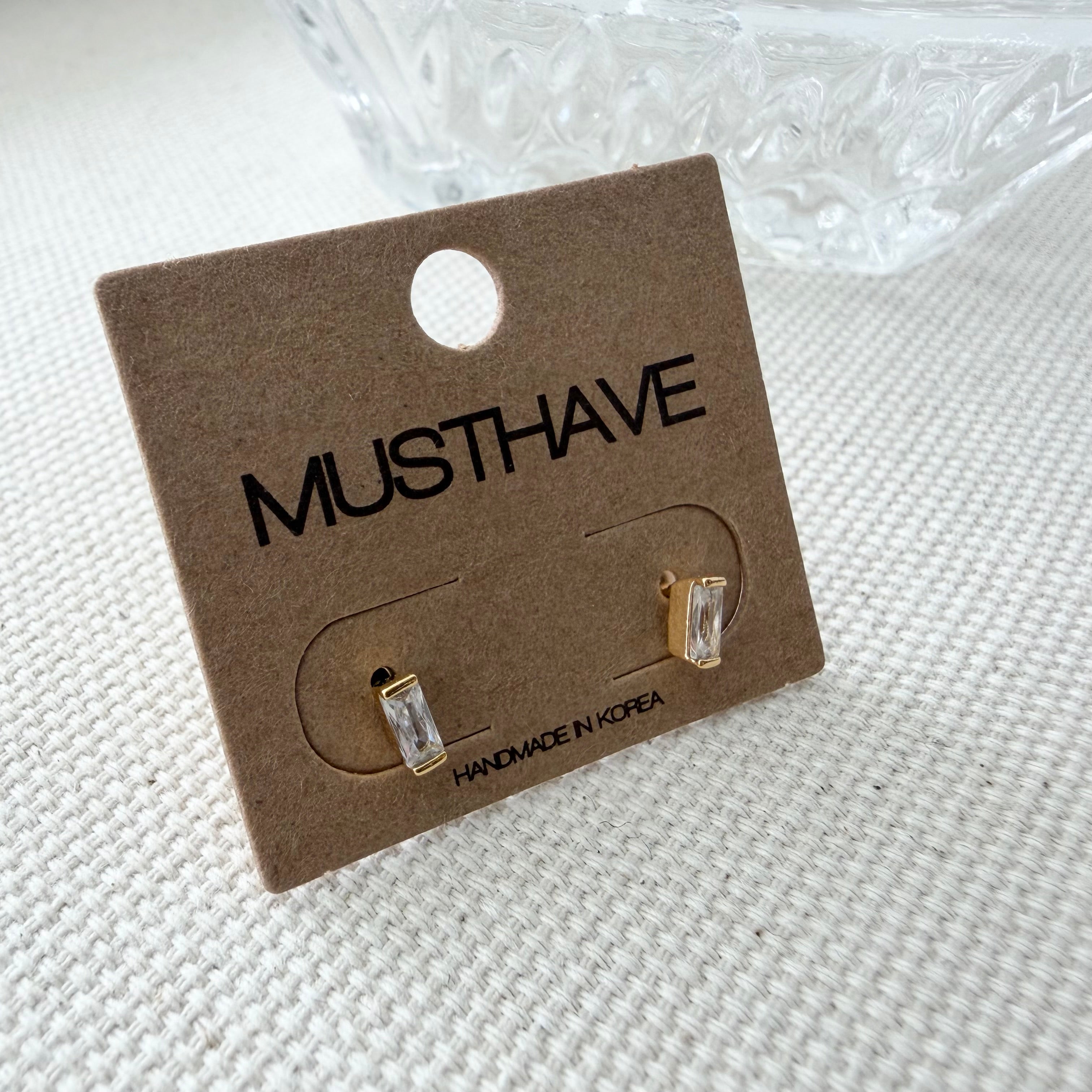 Baguette Cubic Solo Earrings