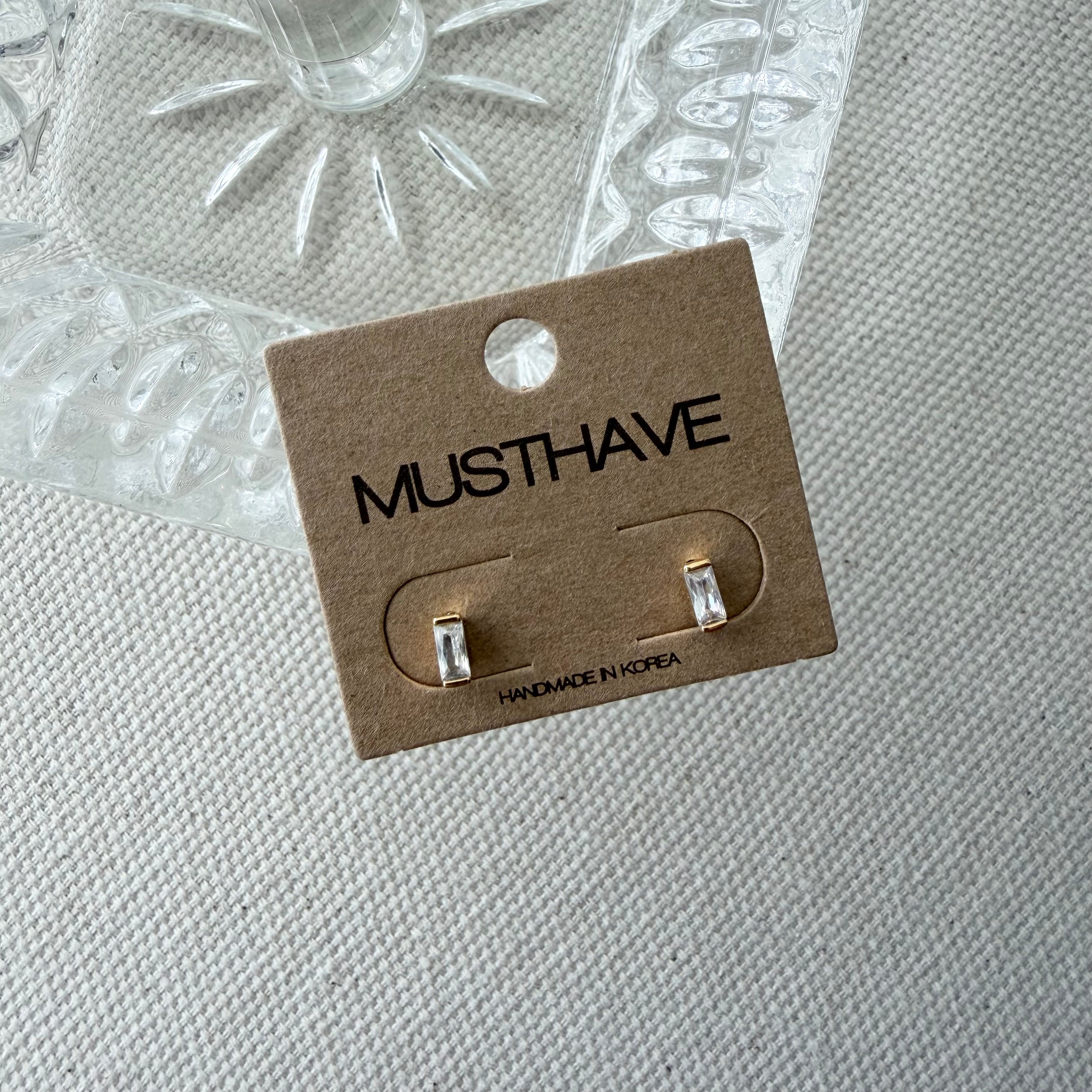 Baguette Cubic Solo Earrings
