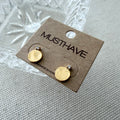 Flat Disc CZ Earrings