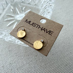 Flat Disc CZ Earrings