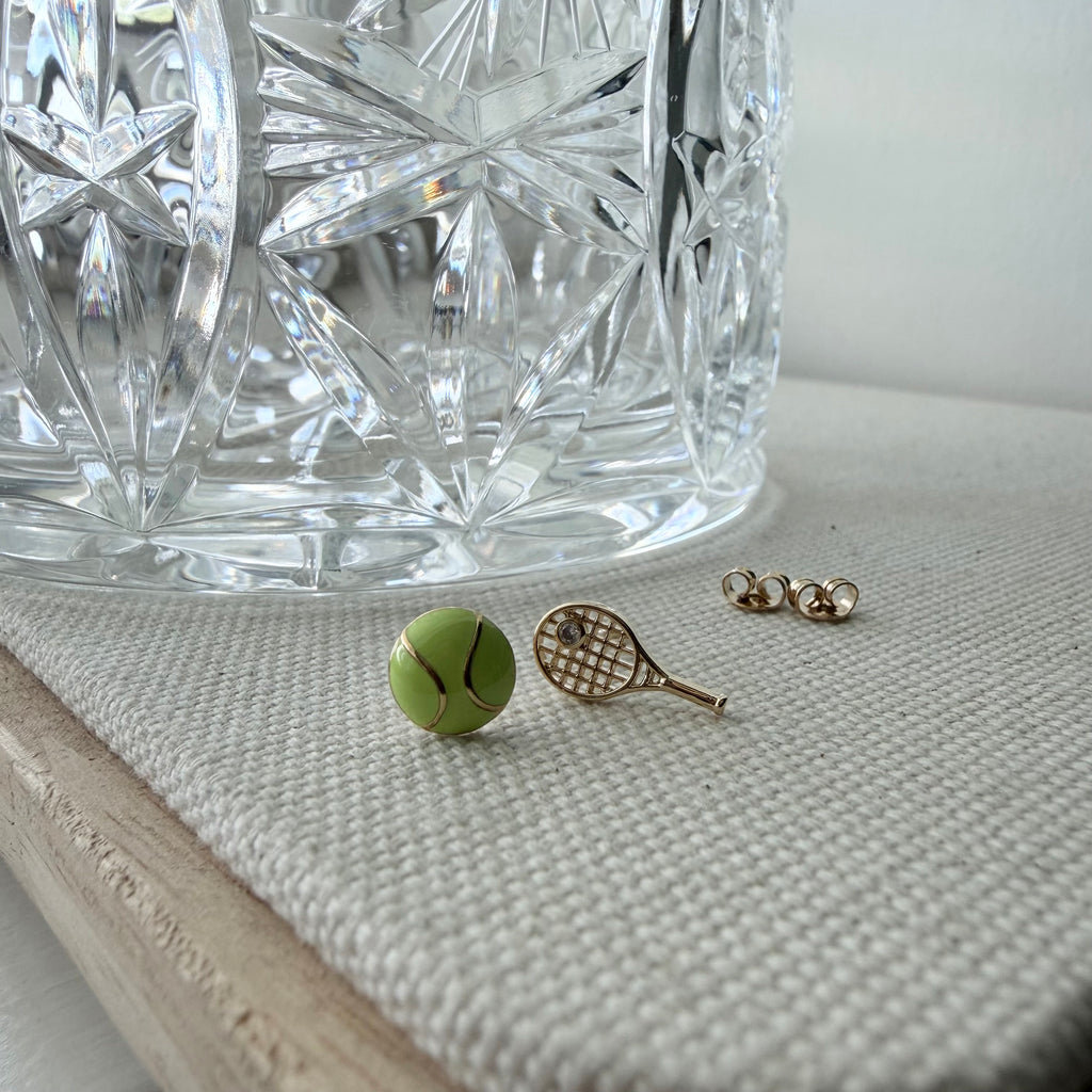 Tennis Ball and Racket Earrings