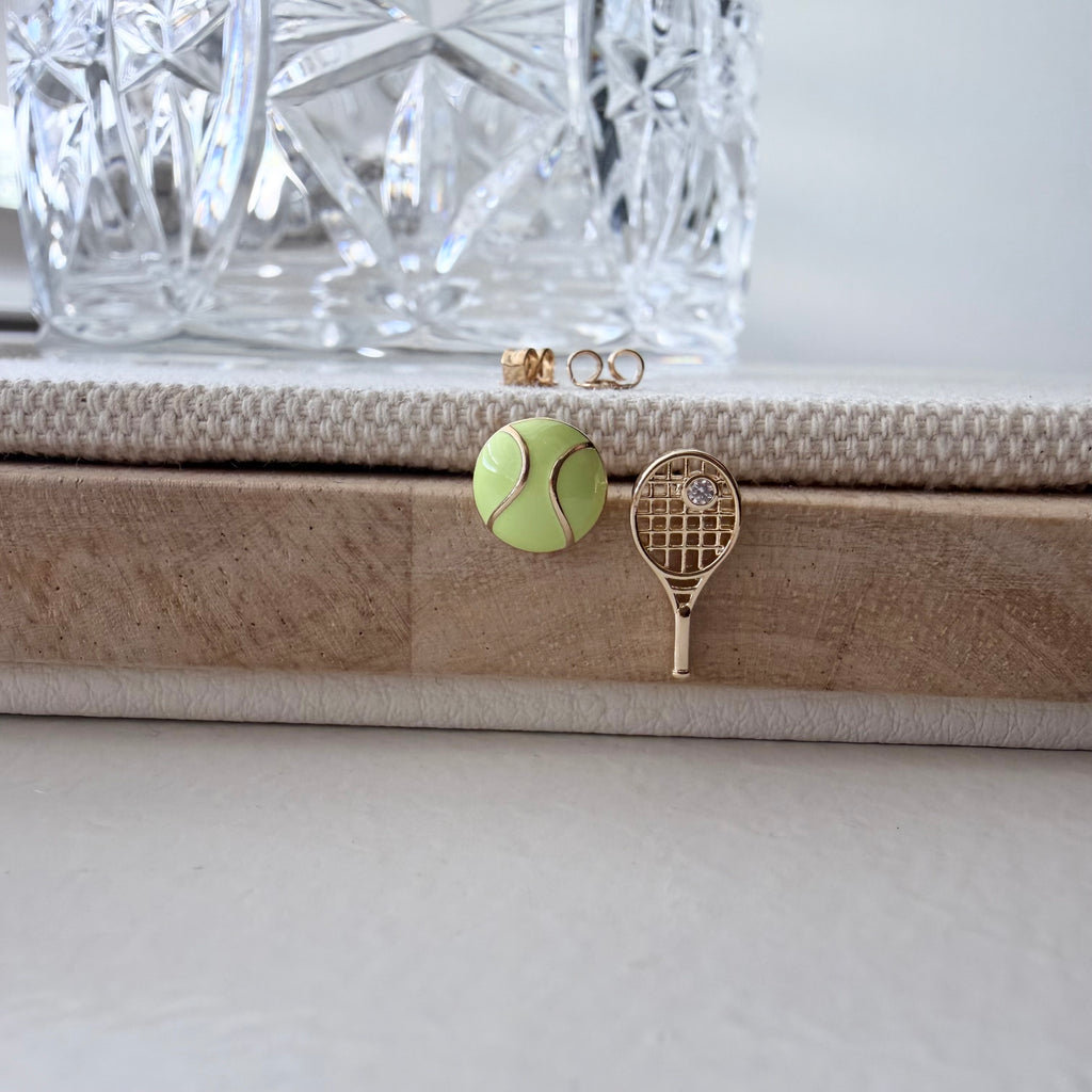 Tennis Ball and Racket Earrings