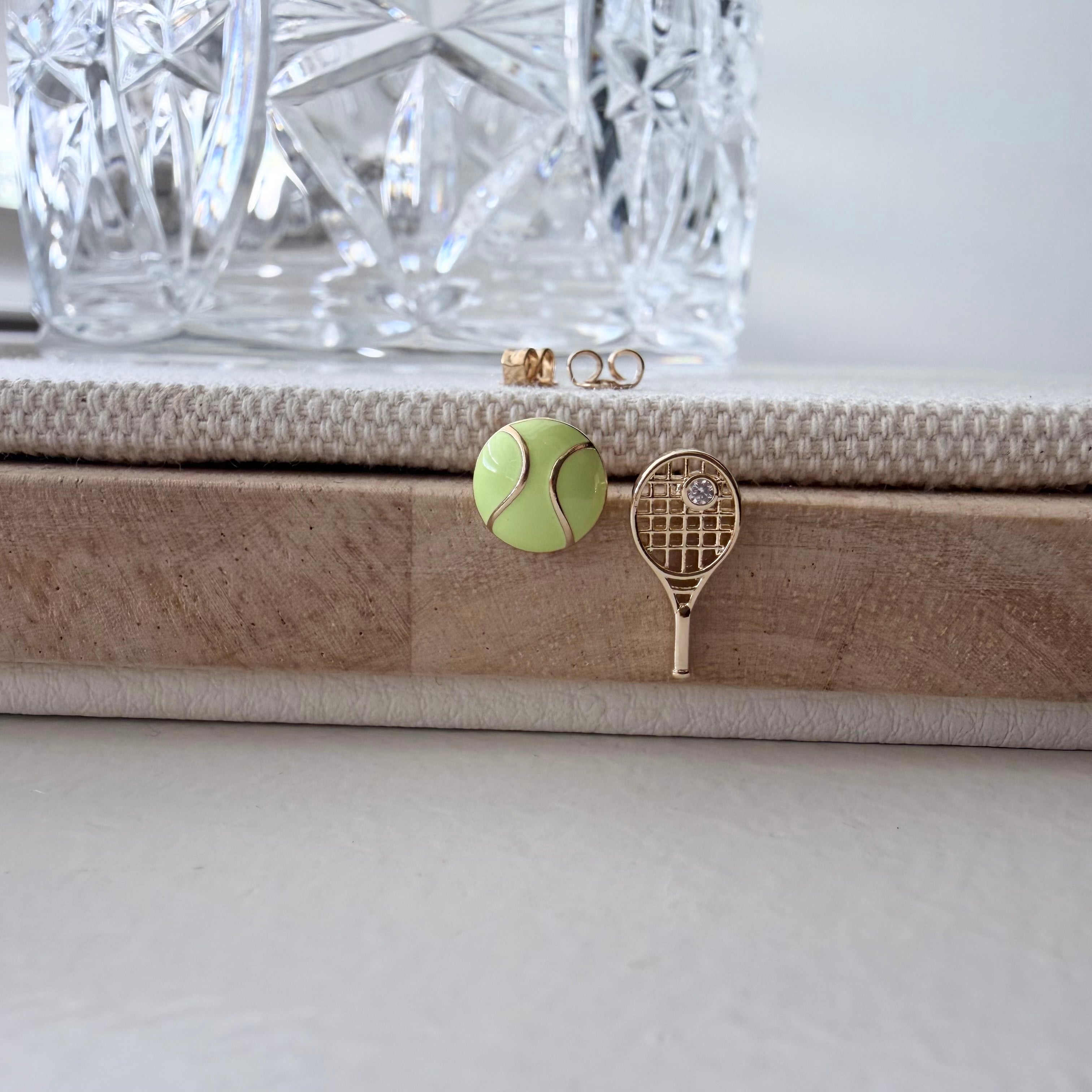 Tennis Ball and Racket Earrings
