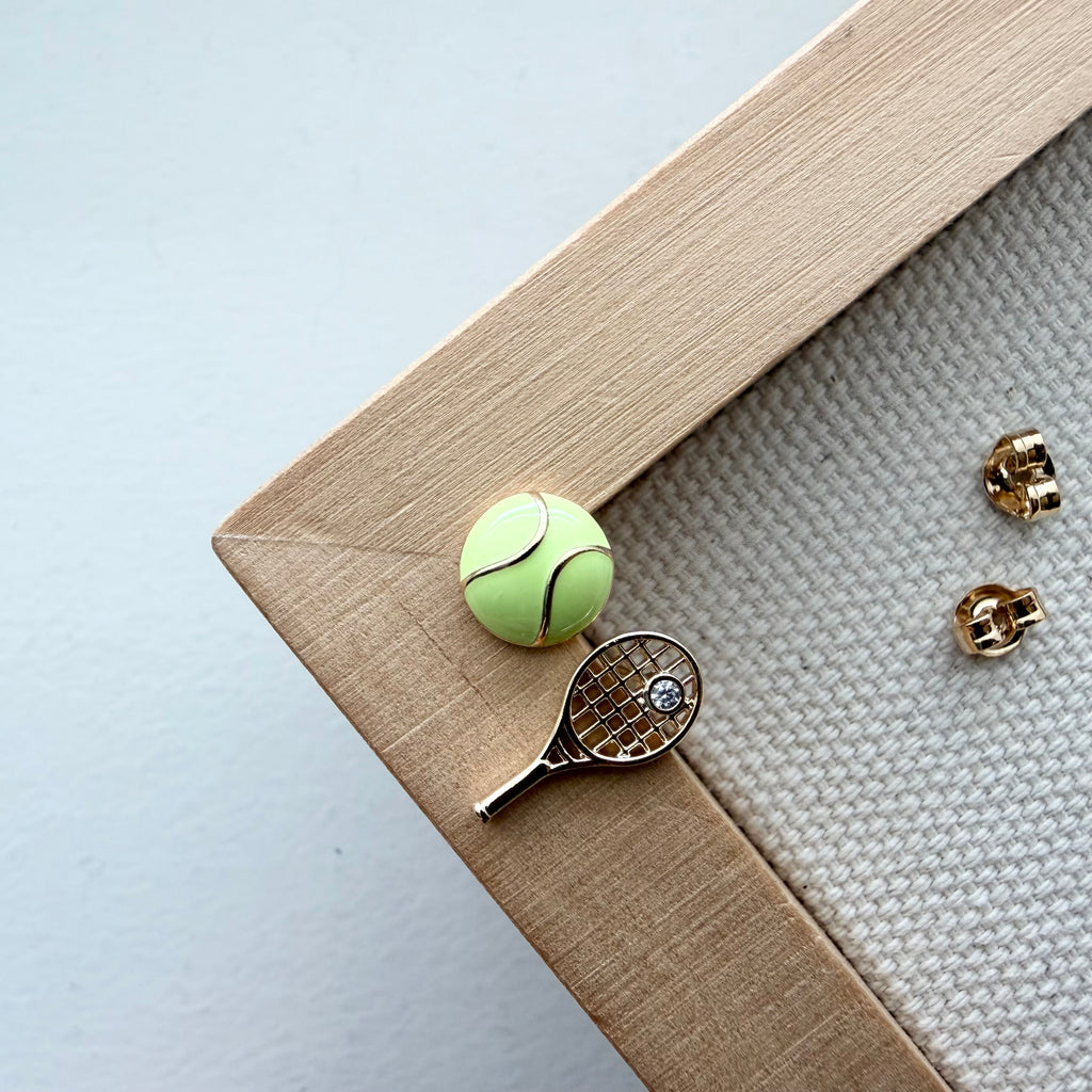 Tennis Ball and Racket Earrings
