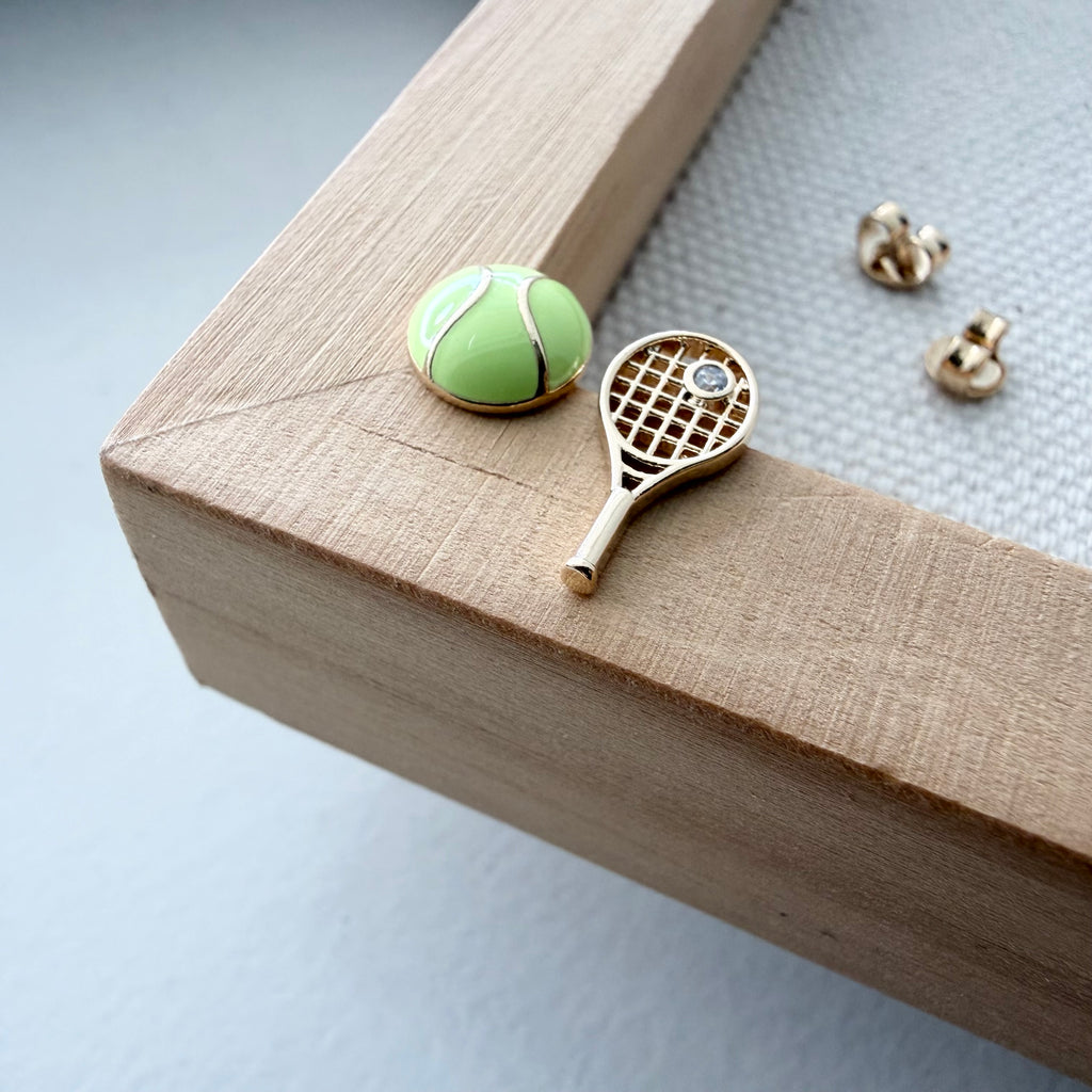 Tennis Ball and Racket Earrings