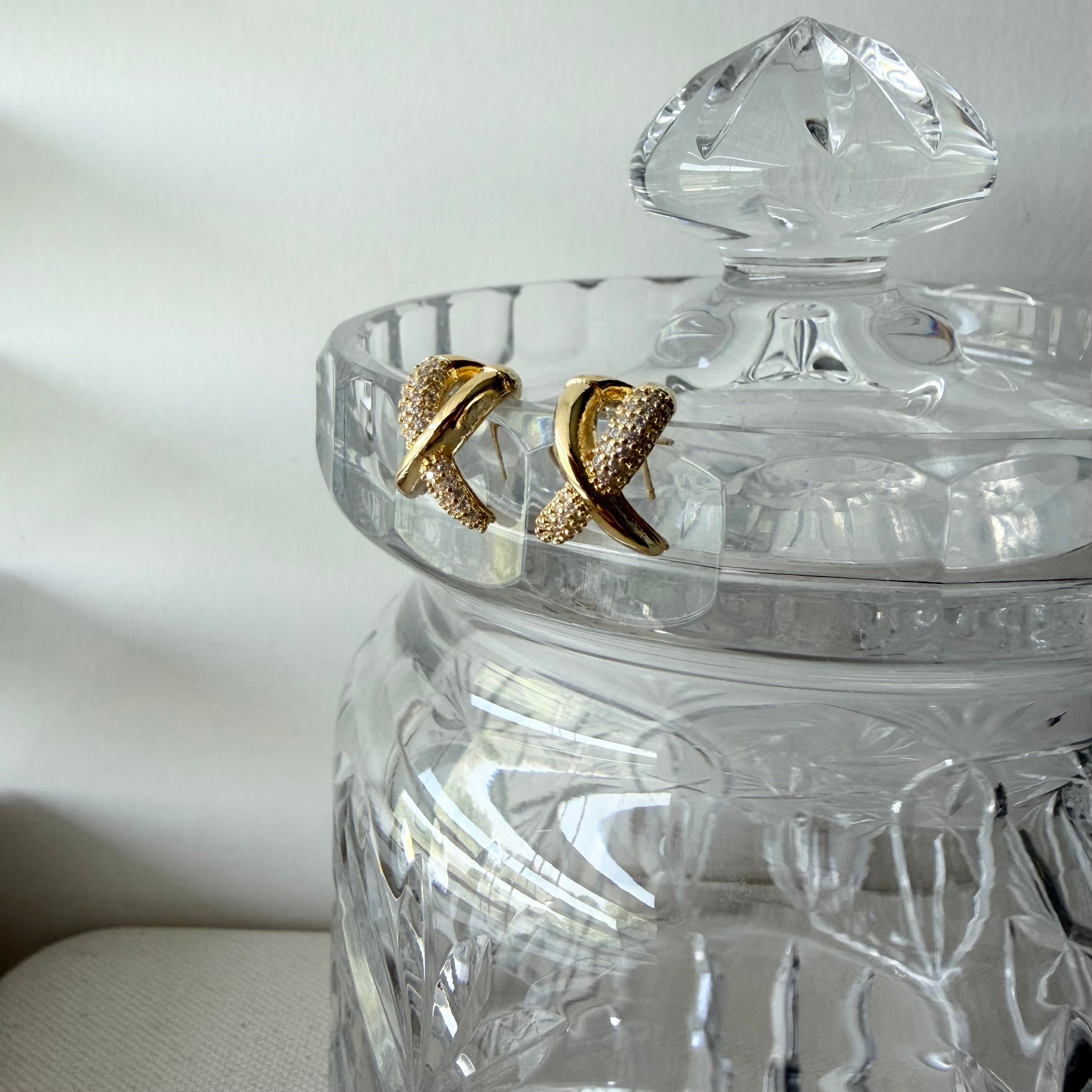 Pavé Criss Cross Earrings