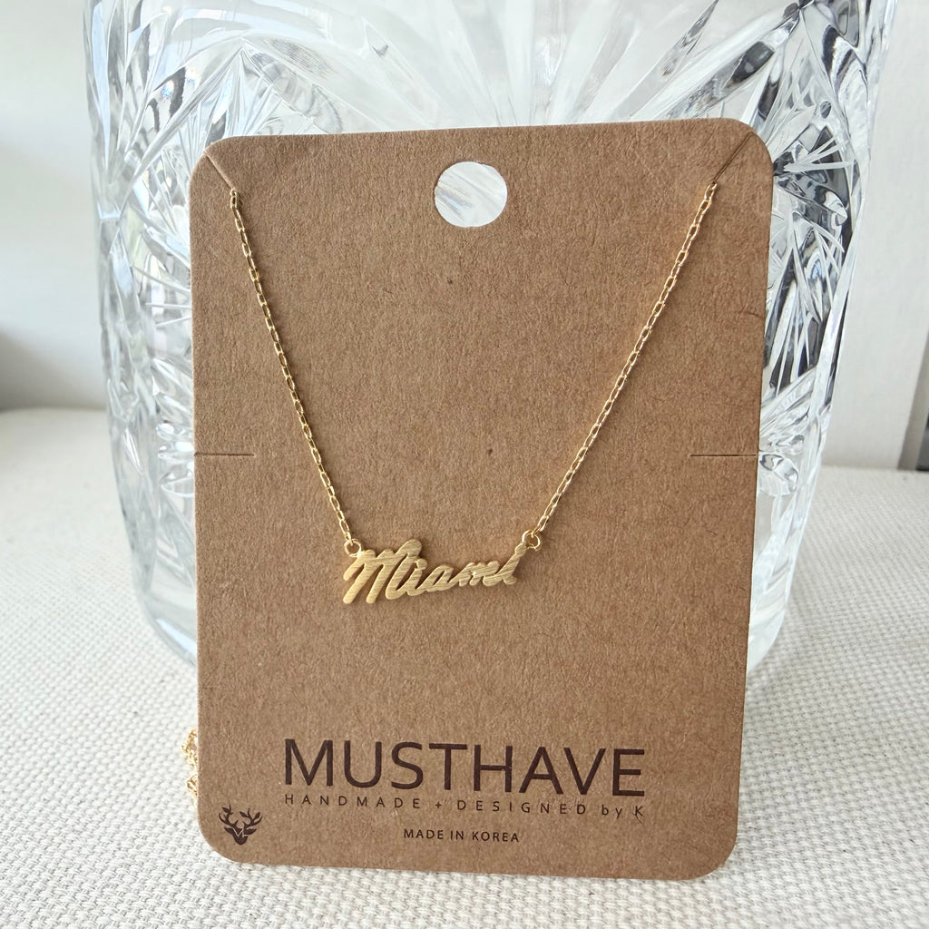 Miami Script Necklace