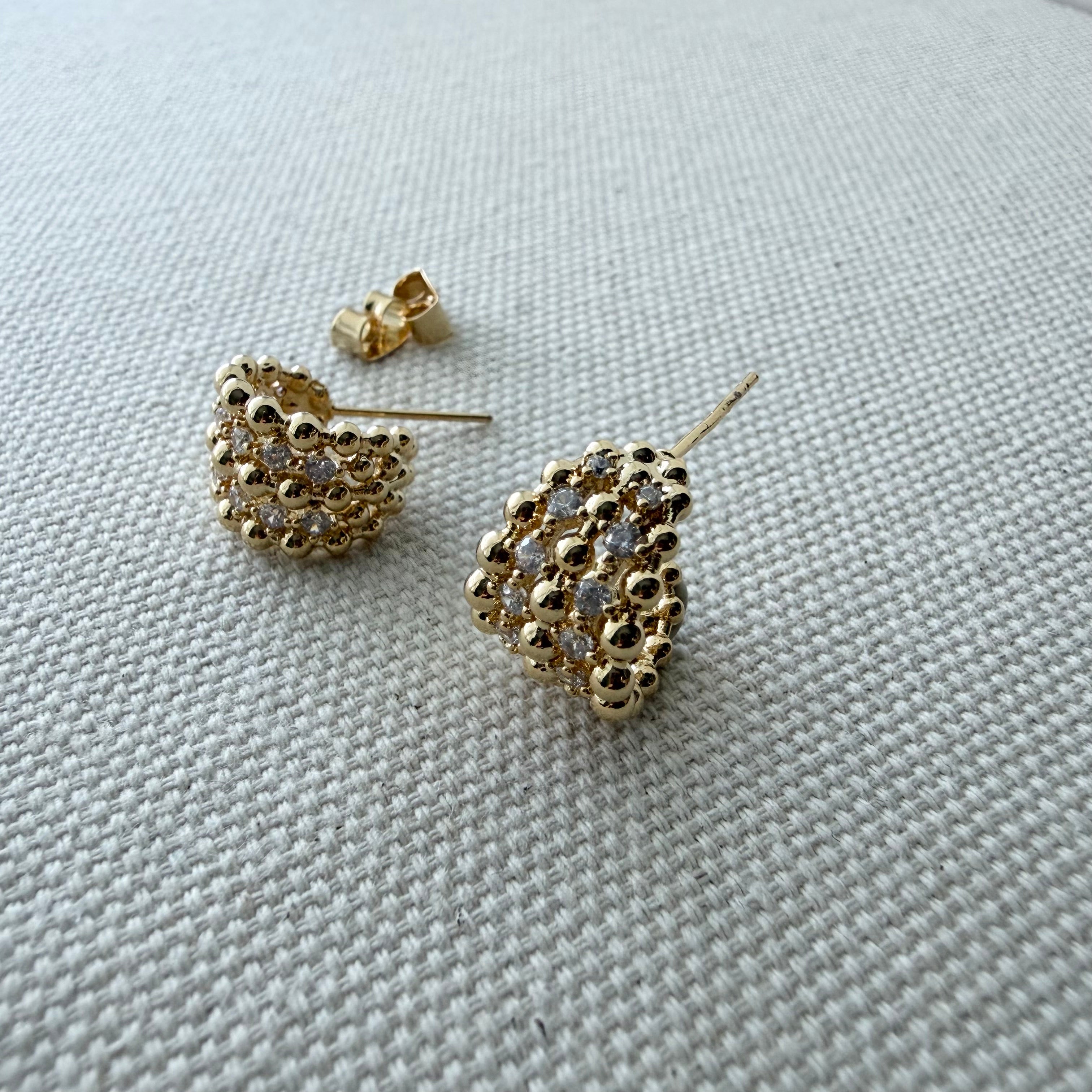 Dotty CZ Layered Hoop Earrings