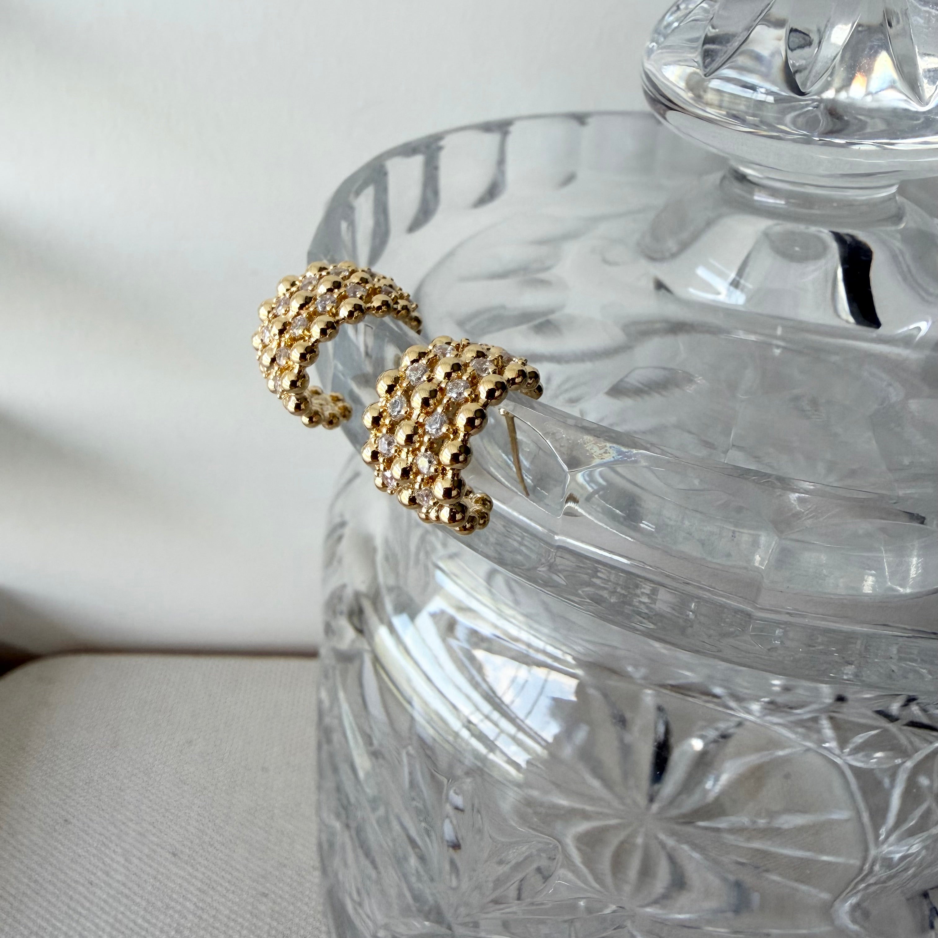 Dotty CZ Layered Hoop Earrings