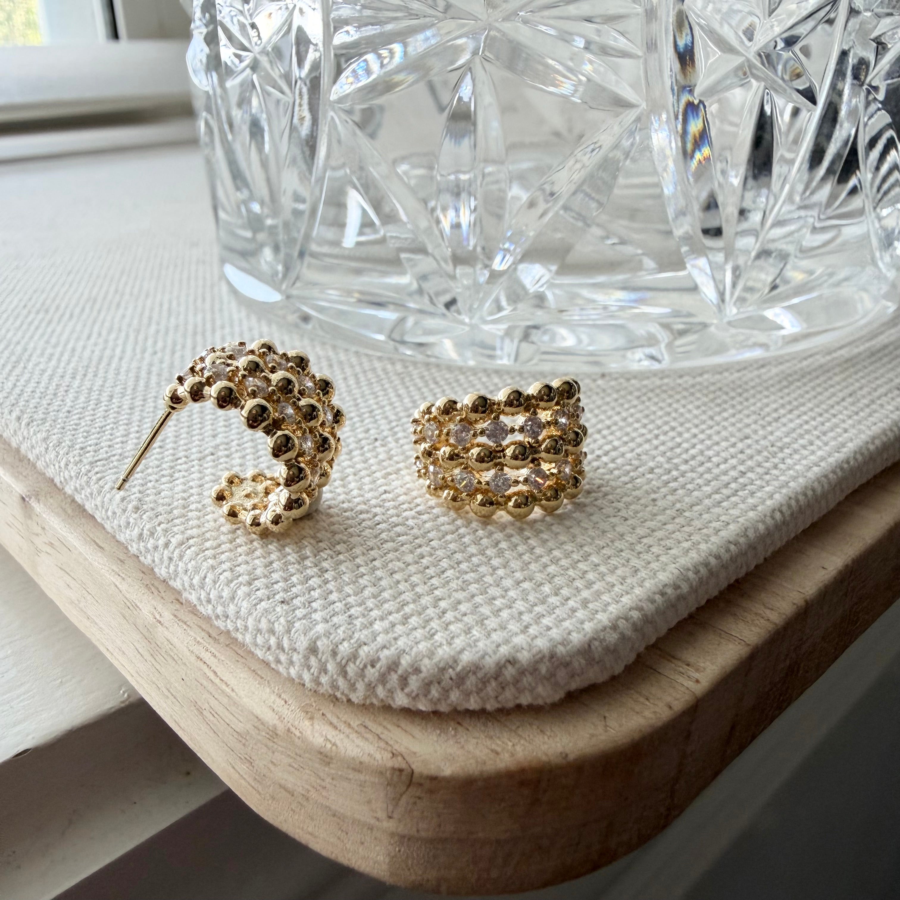Dotty CZ Layered Hoop Earrings