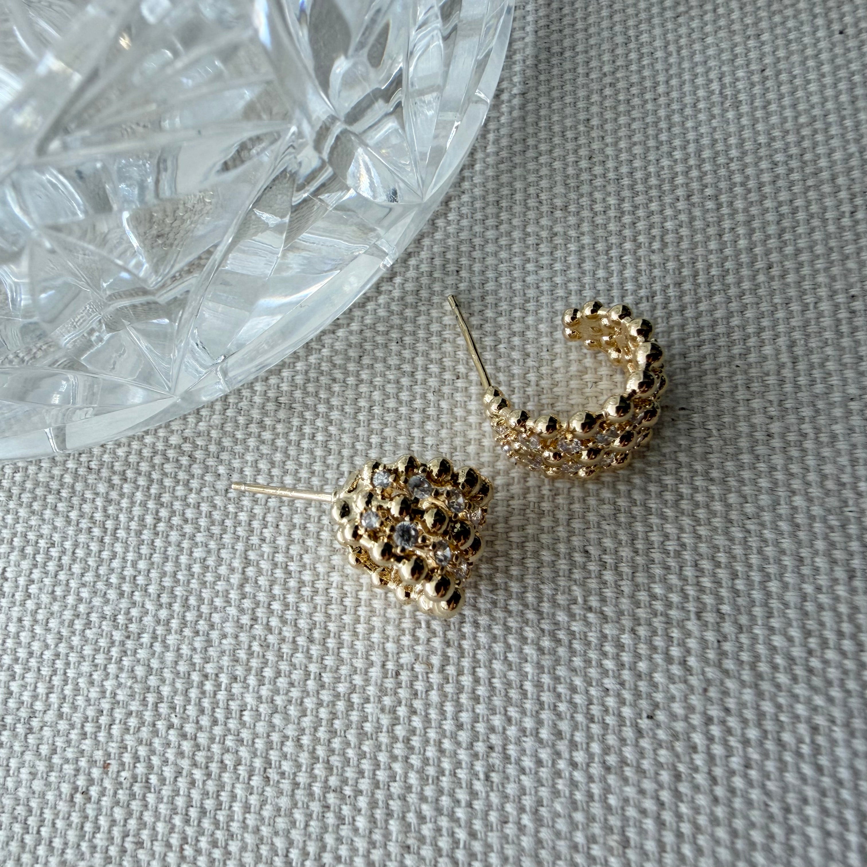Dotty CZ Layered Hoop Earrings