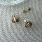 Baguette Crossover Hoop Earrings