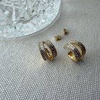Baguette Crossover Hoop Earrings