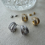 Baguette Crossover Hoop Earrings