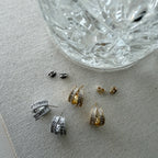 Baguette Crossover Hoop Earrings