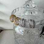 Baguette Crossover Hoop Earrings
