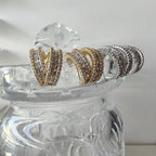 Baguette Crossover Hoop Earrings