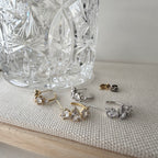 Mixed Cubic Cluster Hoop Earrings